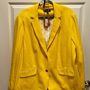 Super sassy PLUS SIZE TALBOTS BLAZER.  Beautiful citrus yellow!